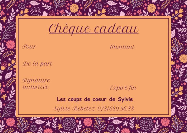 bon cadeau les coups de coeur de Sylvie